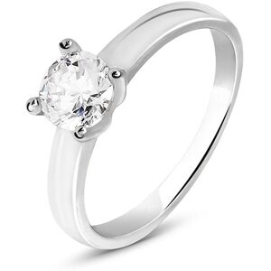 Stroili Anello Solitario Silver Elegance Argento Rodiato Cubic Zirconia Collezione: Silver Elegance - Misura 50 Bianco