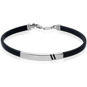 Stroili Bracciale Con Targhetta Gentleman Argento Rodiato Collezione: Gentleman Bianco