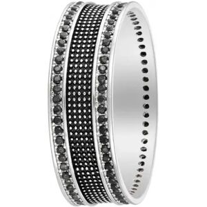 Stroili Anello Fascia Gentleman Argento Bicolore Bianco / Nero Cubic Zirconia Collezione: Gentleman - Misura 62 Bicolore Bianco / Nero