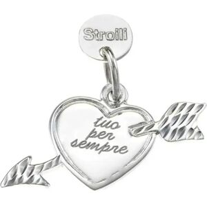 Stroili Non ci lasceremo mai. Charm in argento 925 rodiato diamantato con incisione Collezione: Love Beats