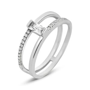 Stroili Anello Solitario Silver Elegance Argento Rodiato Cubic Zirconia Collezione: Silver Elegance - Misura 50 Bianco