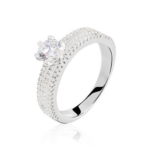 Stroili Anello Silver Elegance Argento Rodiato Cubic Zirconia Collezione: Silver Elegance - Misura 58 Bianco