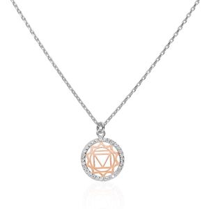 Stroili Collana in argento bicolore e zirconi con ciondolo I Chakra della sicurezza Collezione: Silver Moments