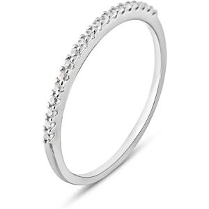 Stroili Anello Semi-eternity Silver Elegance Argento Rodiato Cubic Zirconia Collezione: Silver Elegance - Misura 56 Bianco