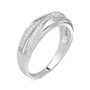 Stroili Anello Fantasia Silver Shine Argento Rodiato Cubic Zirconia Collezione: Silver Shine - Misura 58 Bianco