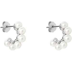 Stroili Orecchini A Cerchio Silver Pearls Argento Bianco Perla sintetica Collezione: Silver Pearls Bianco