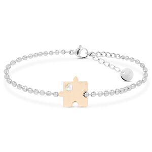 Stroili Bracciale Lady Chic Acciaio Bicolore Bianco / Rosa Cristallo Collezione: Lady Chic Bicolore Bianco / Rosa