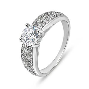 Stroili Anello Solitario Silver Elegance Argento Rodiato Cubic Zirconia Collezione: Silver Elegance - Misura 48 Bianco