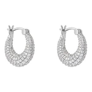 Stroili Orecchini A Cerchio Silver Shine Argento Rodiato Cubic Zirconia Collezione: Silver Shine Bianco