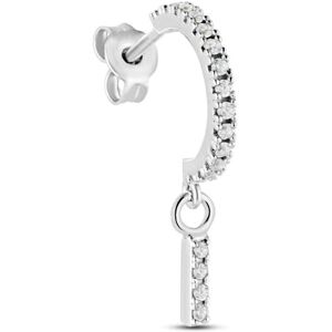 Stroili Mono Orecchino A Cerchio Silver Moments Argento Rodiato Cubic Zirconia Collezione: Silver Moments Bianco