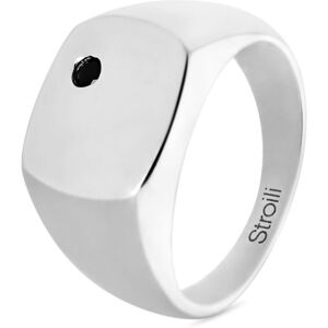 Stroili Anello Chevalier Gentleman Argento Rodiato Cubic Zirconia Collezione: Gentleman - Misura 66 Bianco