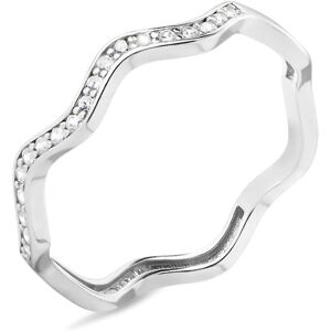 Stroili Anello Semi-eternity Silver Shine Argento Rodiato Cubic Zirconia Collezione: Silver Shine - Misura 48 Bianco