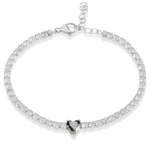 Stroili Bracciale Tennis Lady Chic Acciaio Cristallo Collezione: Lady Chic Bianco