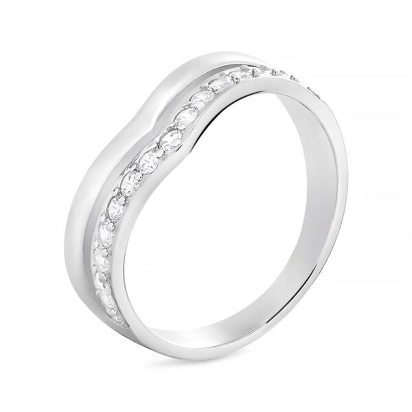 stroili anello fascia silver shine argento rodiato cubic zirconia collezione: silver shine - misura 56 bianco