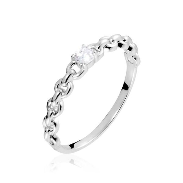 stroili anello silver elegance argento rodiato cubic zirconia collezione: silver elegance - misura 56 bianco
