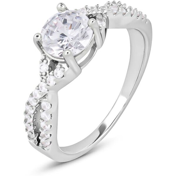 stroili anello solitario silver elegance argento rodiato cubic zirconia collezione: silver elegance - misura 52 bianco