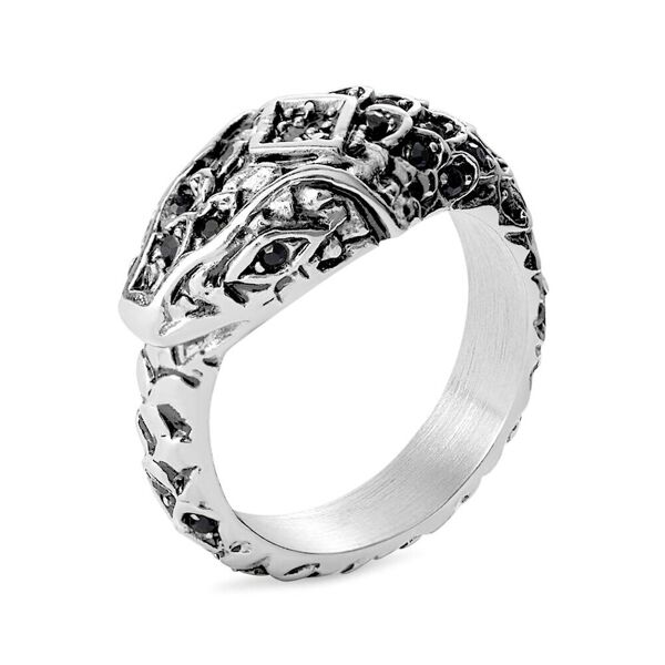 stroili anello fantasia man code acciaio cristallo collezione: man code - misura 60 bianco