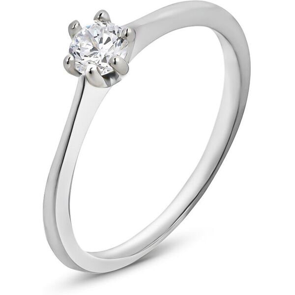 stroili anello solitario silver elegance argento rodiato cubic zirconia collezione: silver elegance - misura 49 bianco