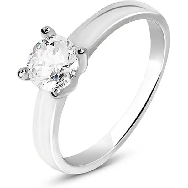 stroili anello solitario silver elegance argento rodiato cubic zirconia collezione: silver elegance - misura 59 bianco