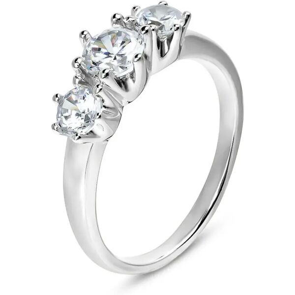 stroili anello trilogy silver elegance argento rodiato cubic zirconia collezione: silver elegance - misura 57 bianco