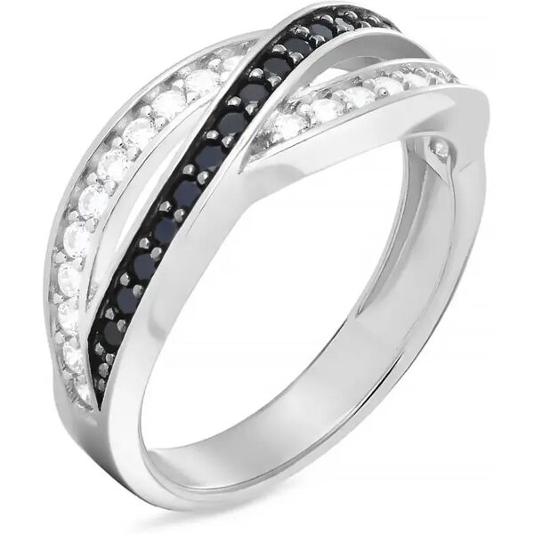 stroili anello fantasia silver shine argento rodiato cubic zirconia collezione: silver shine - misura 58 bianco