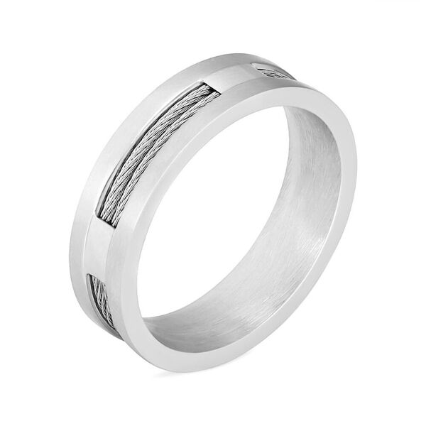 stroili anello fascia man code acciaio collezione: man code - misura 60 bianco