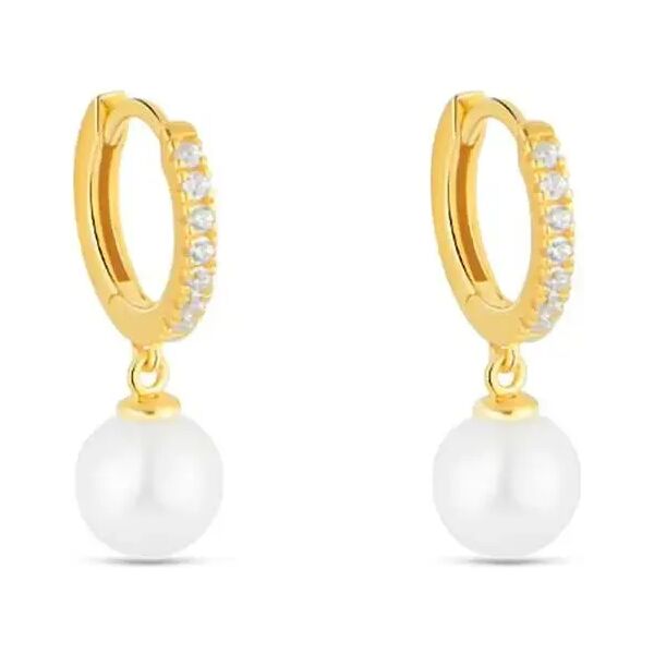 stroili orecchini a cerchio gabrielle oro giallo perla d'acqua dolce cubic zirconia collezione: gabrielle oro giallo