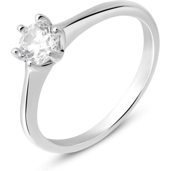 stroili anello solitario silver elegance argento rodiato cubic zirconia collezione: silver elegance - misura 51 bianco