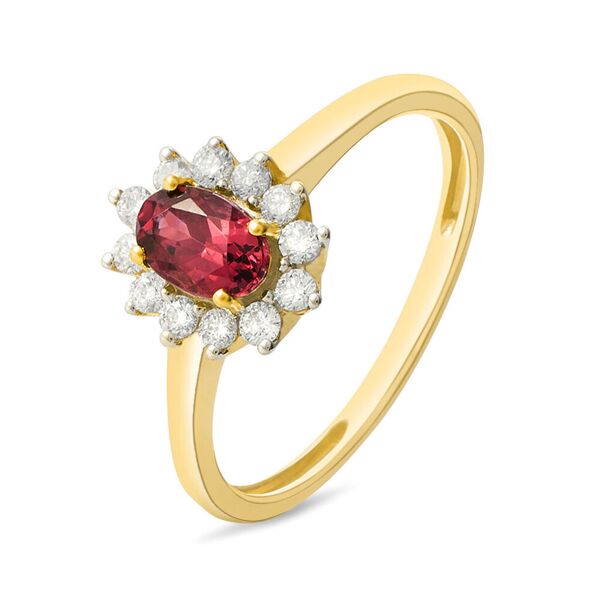stroili anello solitario jasmine oro giallo rodolite diamante collezione: jasmine - misura 58 oro giallo