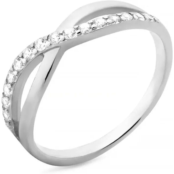 stroili anello fantasia silver shine argento rodiato cubic zirconia collezione: silver shine - misura 52 bianco