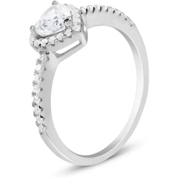 stroili anello solitario silver elegance argento rodiato cubic zirconia collezione: silver elegance - misura 55 bianco