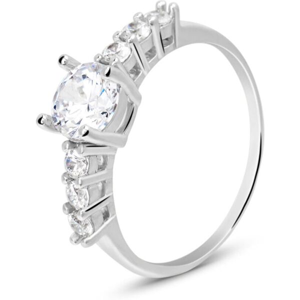 stroili anello solitario silver elegance argento rodiato cubic zirconia collezione: silver elegance - misura 58 bianco