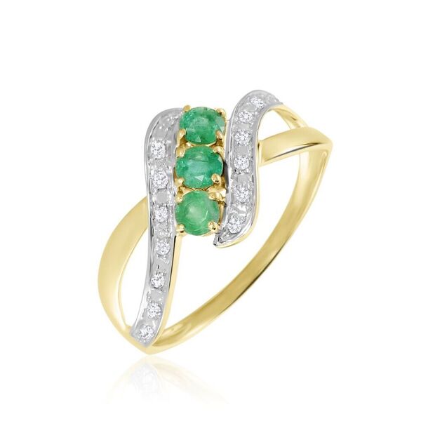 stroili anello trilogy charlotte oro giallo smeraldo diamante collezione: charlotte - misura 52 oro giallo