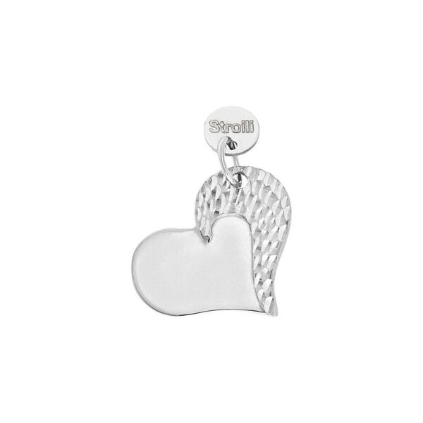 stroili charm in argento rodiato diamantato collezione: love beats bianco