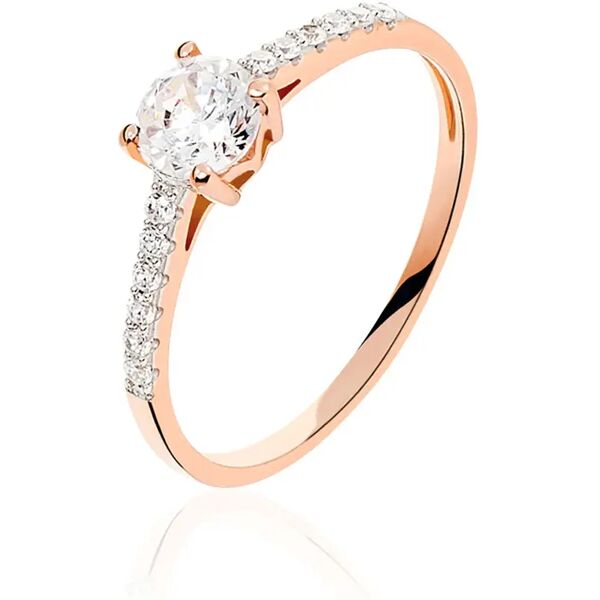 stroili anello solitario claire oro rosa cubic zirconia collezione: claire - misura 51 oro rosa