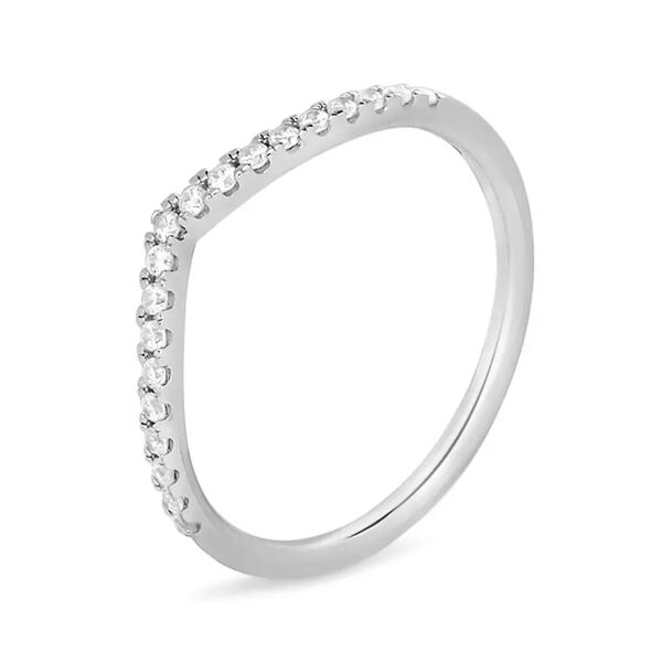stroili anello fantasia silver shine argento rodiato cubic zirconia collezione: silver shine - misura 54 bianco