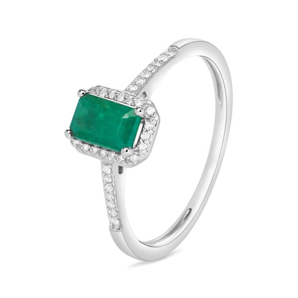 stroili anello solitario charlotte oro bianco smeraldo diamante collezione: charlotte - misura 54 oro bianco