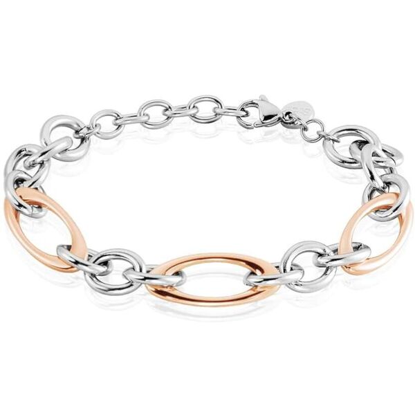 stroili bracciale catena lady code acciaio bicolore bianco / rosa collezione: lady code bicolore bianco / rosa