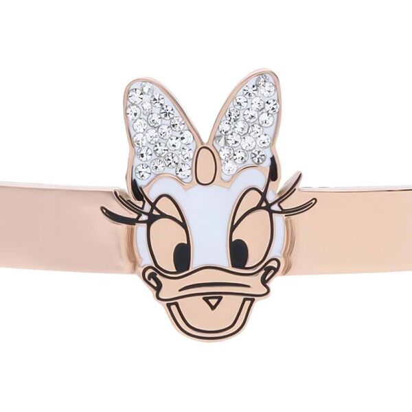 stroili bracciale rigido in acciaio rosato con paperina e strass collezione: mickey mouse & friends rosa