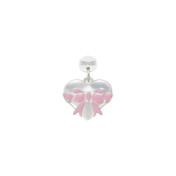 stroili charm in argento rodiato e smalto collezione: love beats bianco