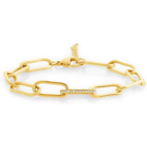 stroili bracciale lady code acciaio dorato cristallo collezione: lady code giallo