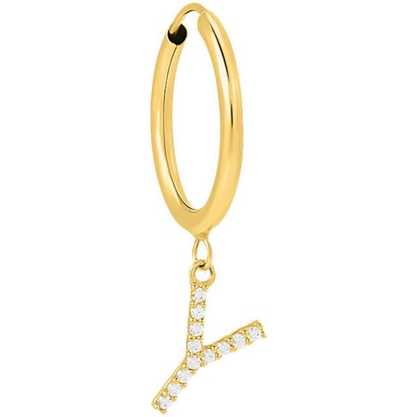 stroili mono orecchino a cerchio toujours oro giallo cubic zirconia collezione: toujours oro giallo