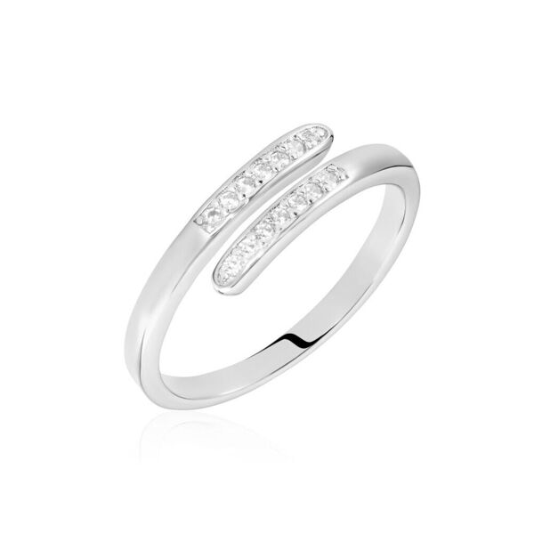 stroili anello silver shine argento rodiato cubic zirconia collezione: silver shine - misura 56 bianco