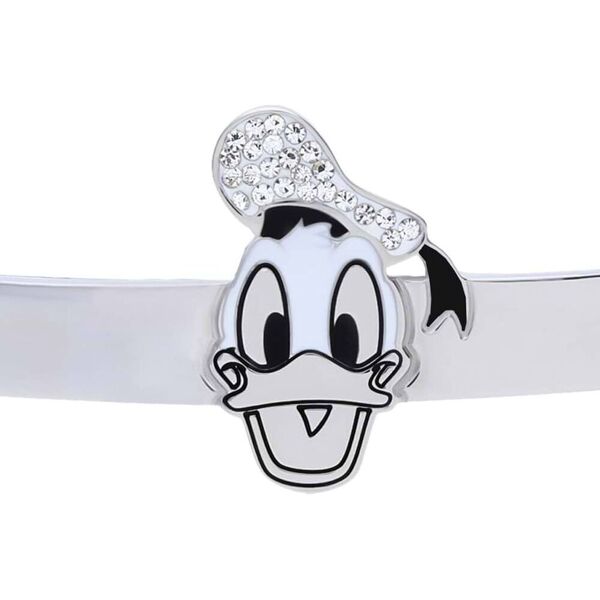 stroili bracciale rigido in acciaio con paperino e strass collezione: mickey mouse & friends argentato