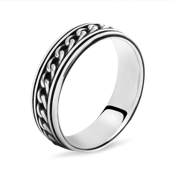 stroili anello fantasia gentleman argento rodiato collezione: gentleman - misura 68 bianco
