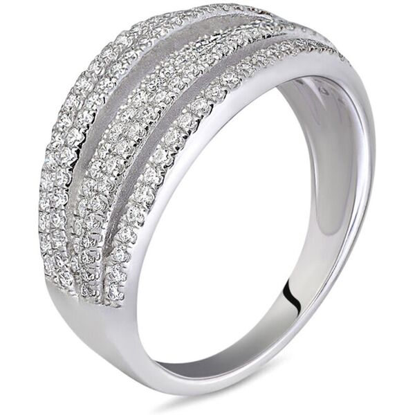 stroili anello fantasia silver shine argento rodiato cubic zirconia collezione: silver shine - misura 58 bianco