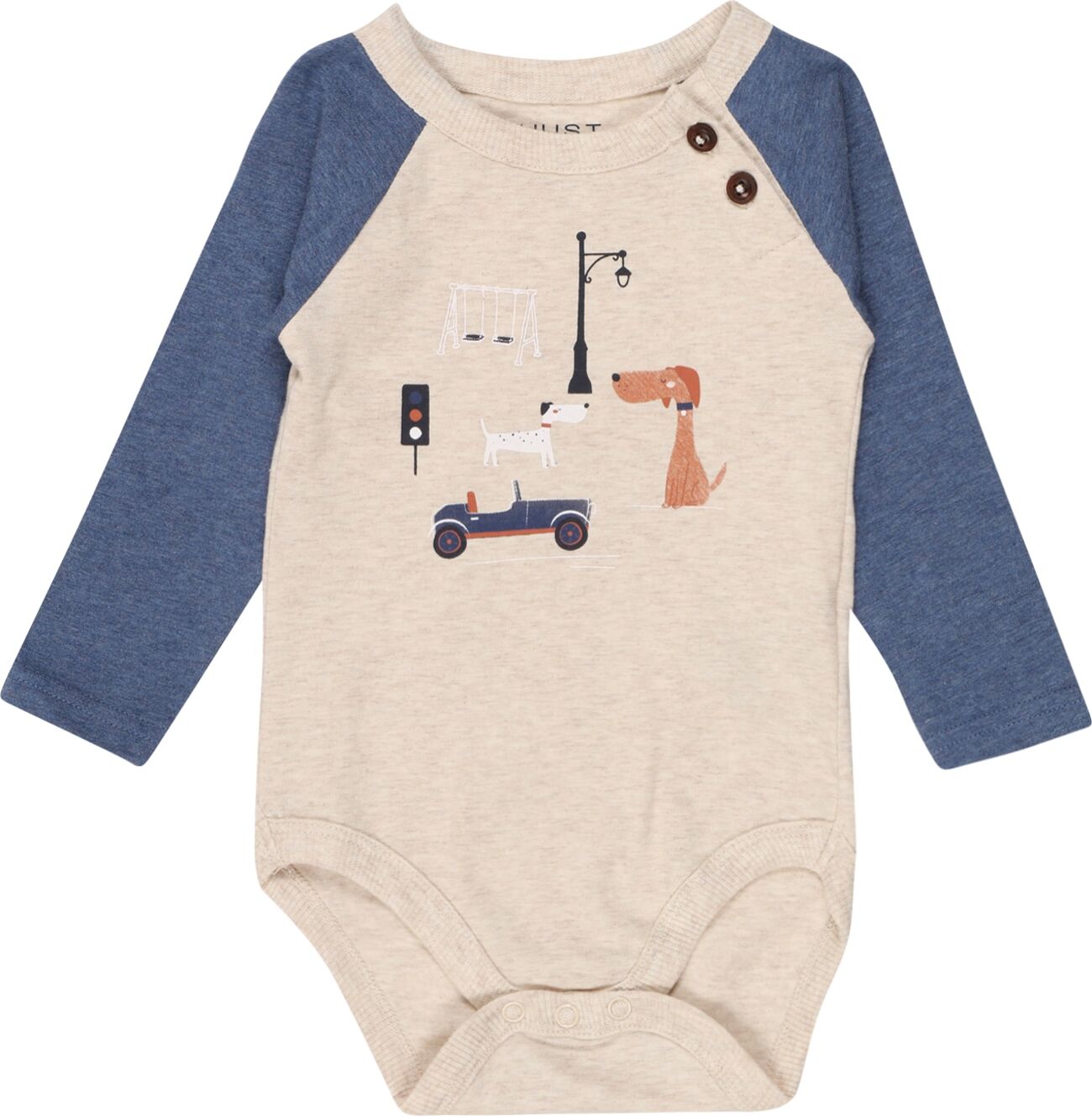 Hust & Claire Tutina / body per bambino 'Bart' Blu, Beige