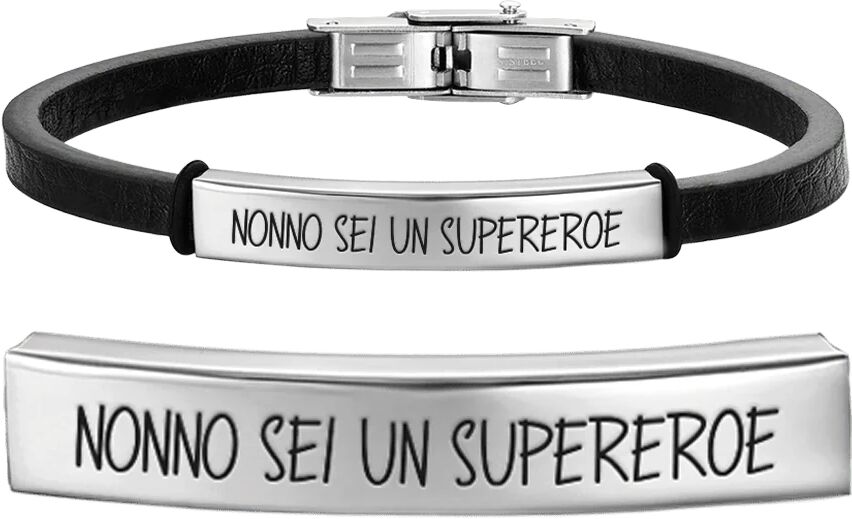 Luca Barra BRACCIALE UOMO IN ACCIAIO NONNO SEI UN SUPEREROE