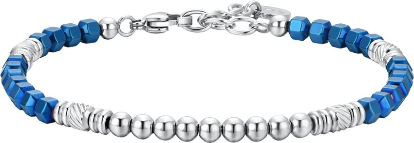 Luca Barra BRACCIALE UOMO IN ACCIAIO EMATIVE SILVER E BLU