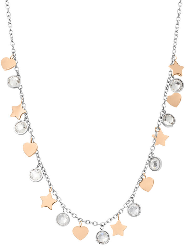 Stroili Collana Lady Chic Acciaio Bicolore Bianco / Rosa Cristallo Collezione: Lady Chic Bicolore Bianco / Rosa